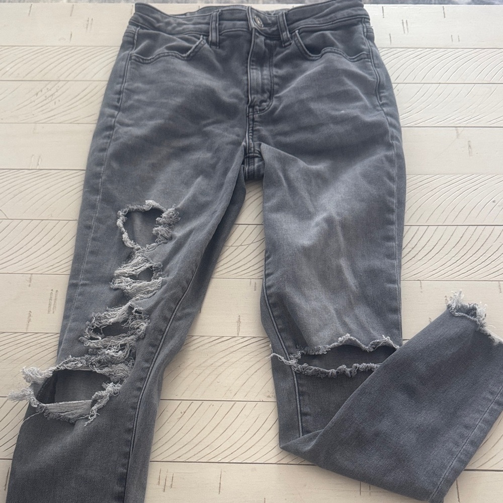 American Eagle Outfitters Distressed Black Skinny Jeans